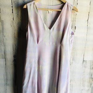 NWOT Club Monaco 100% Silk Dress Lilac Abstract Pattern Sleeveless 10 M